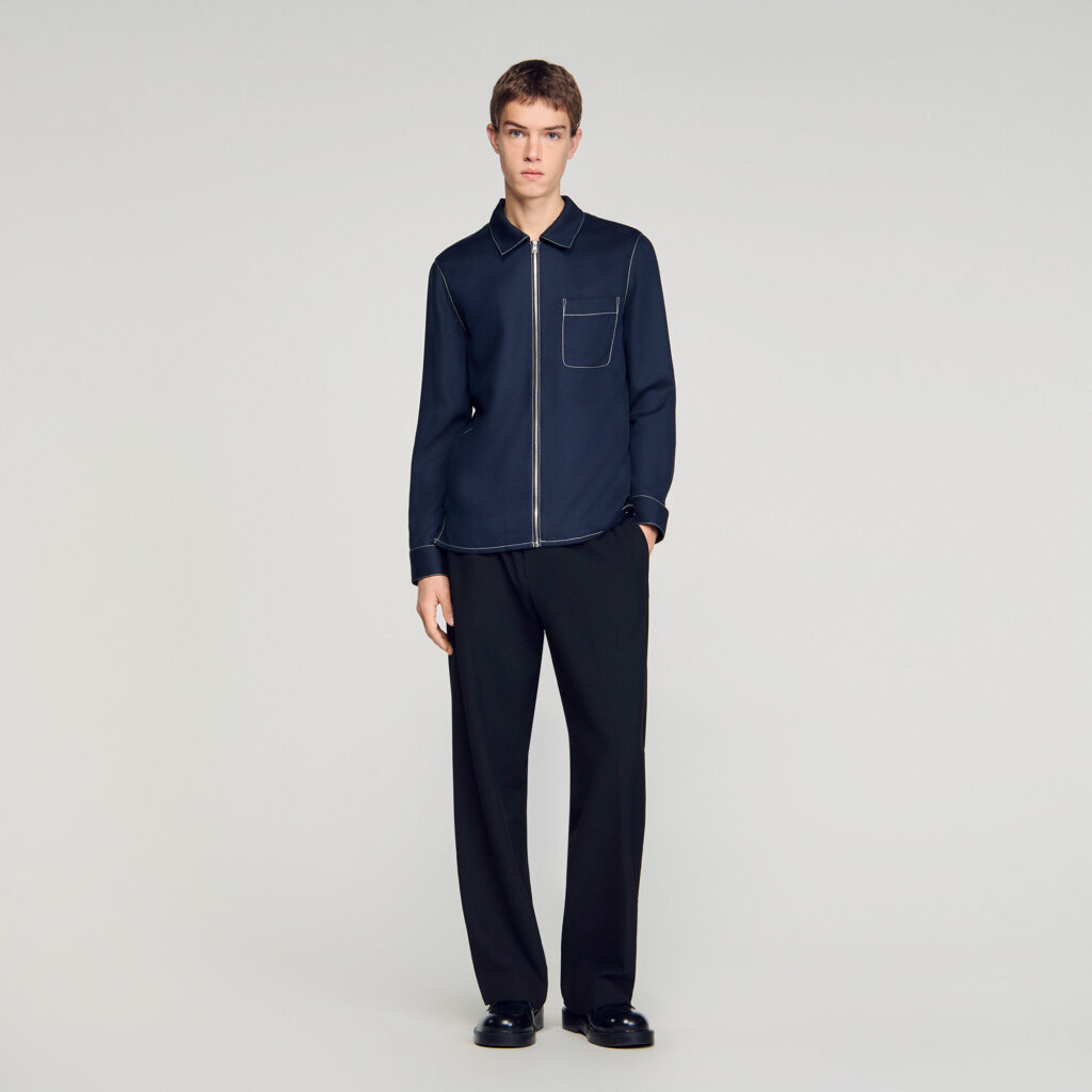 Chemise fluide zippée