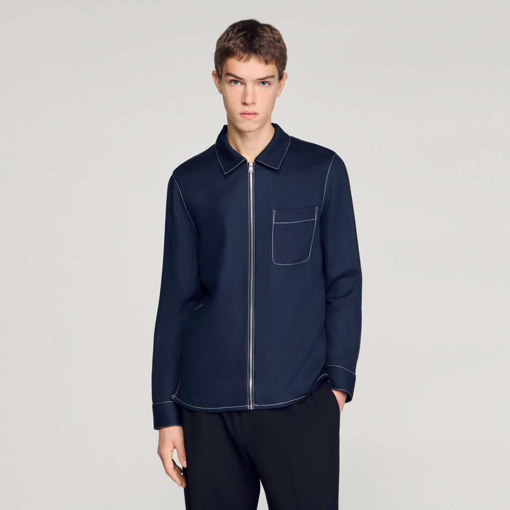 Chemise fluide zippée