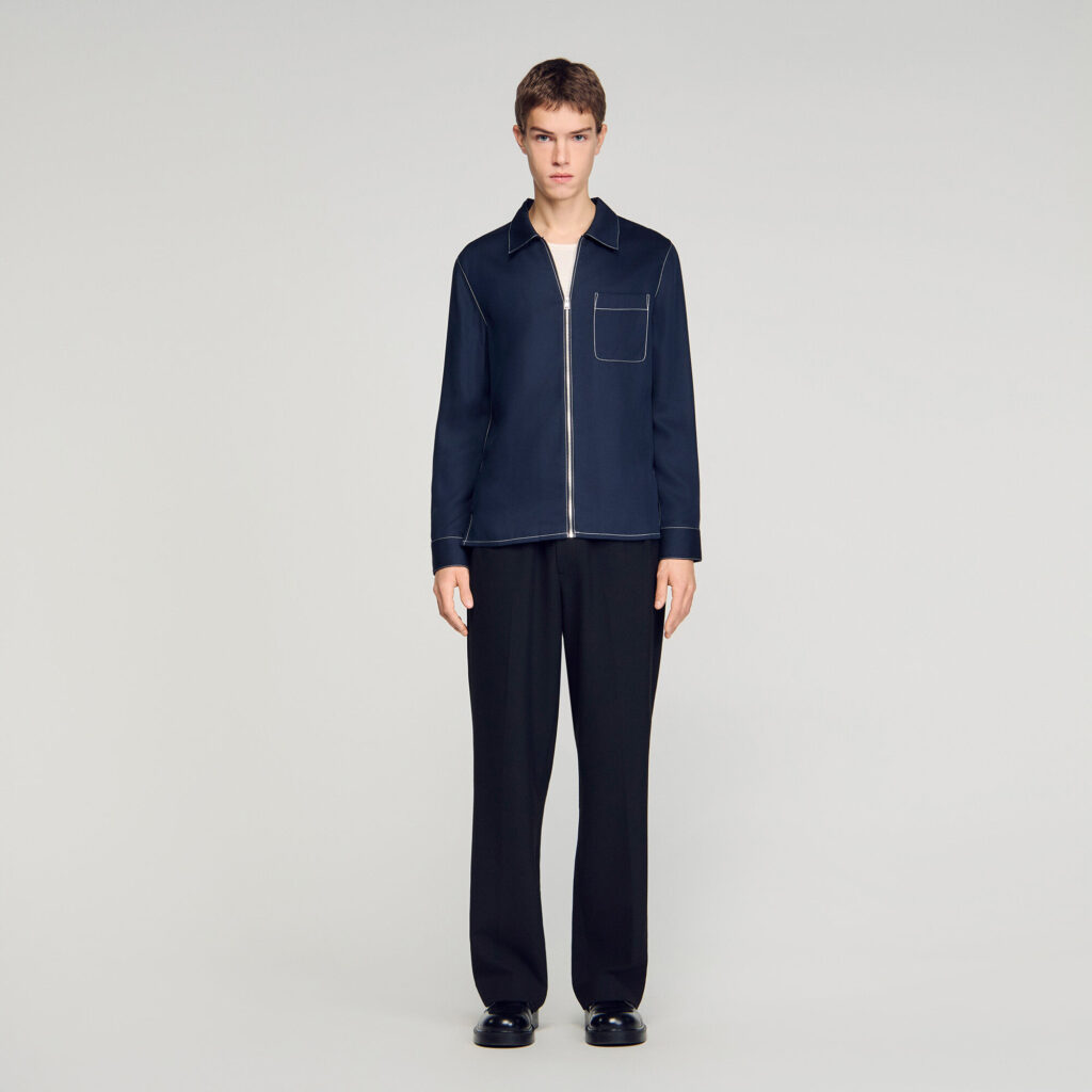 Chemise fluide zippée