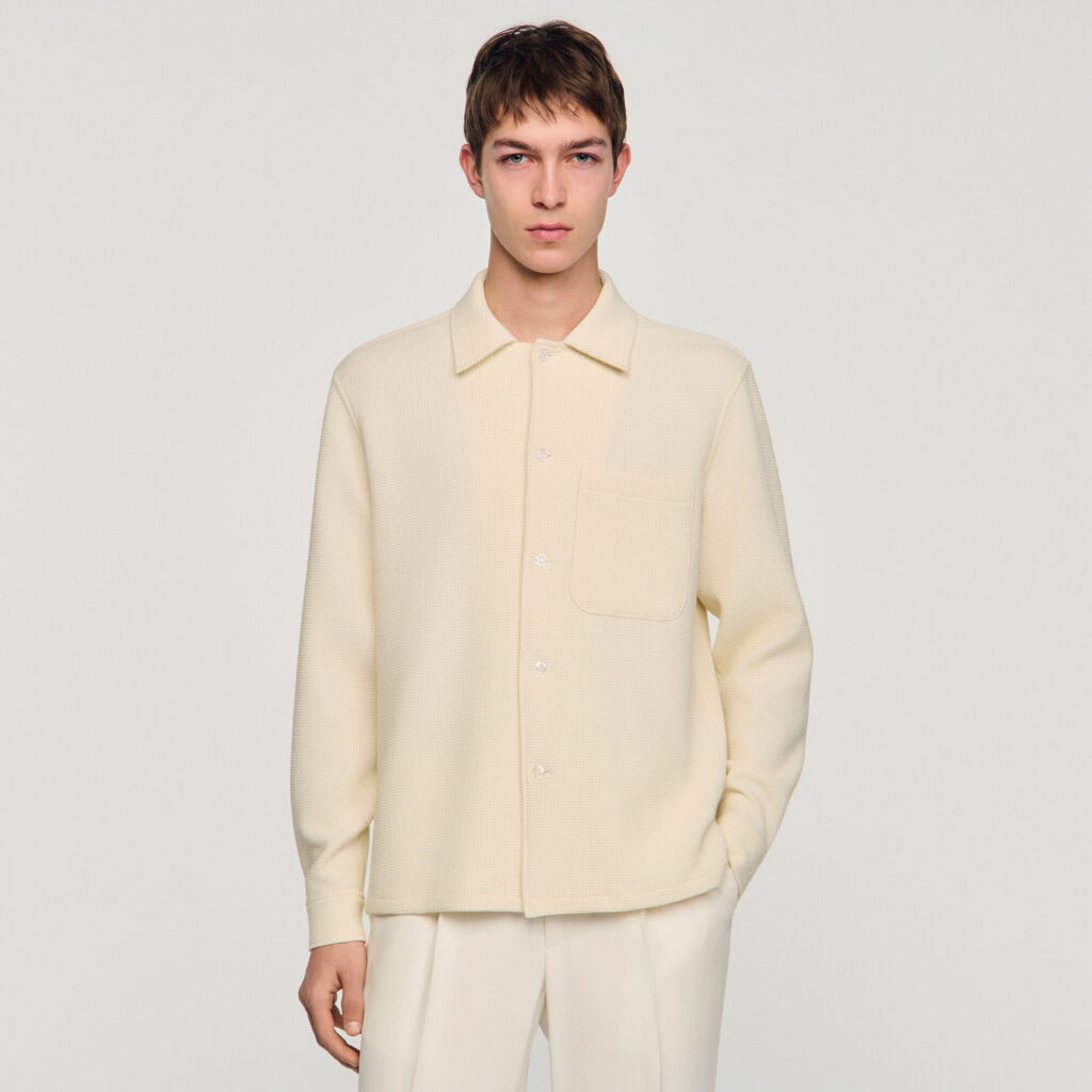 Chemise texturée à col requin