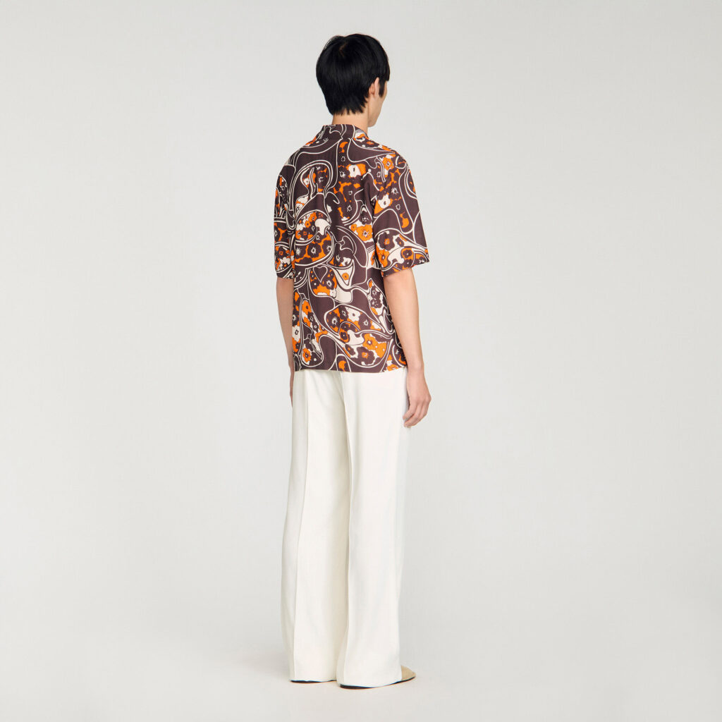 Chemise fluide imprimé col requin