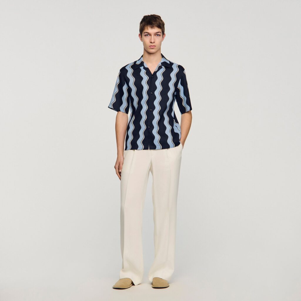 Chemise en lin à imprimé