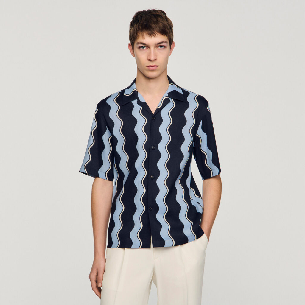 Chemise en lin à imprimé