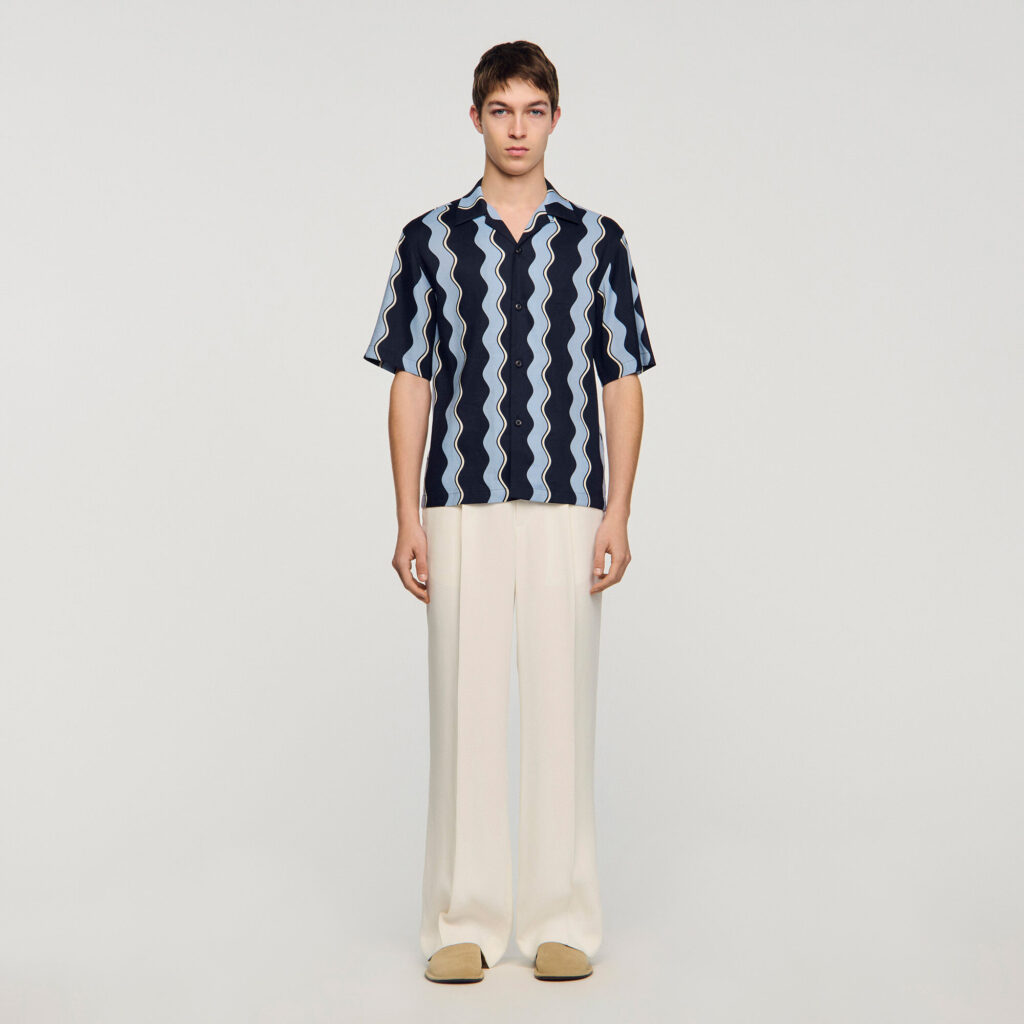 Chemise en lin à imprimé