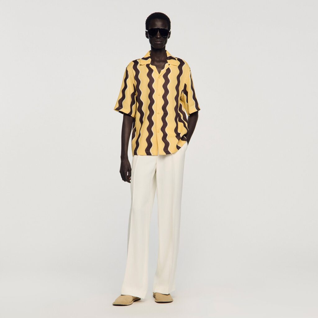 Chemise en lin à imprimé