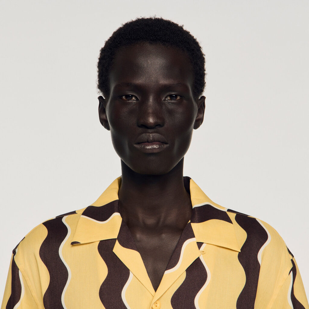 Chemise en lin à imprimé