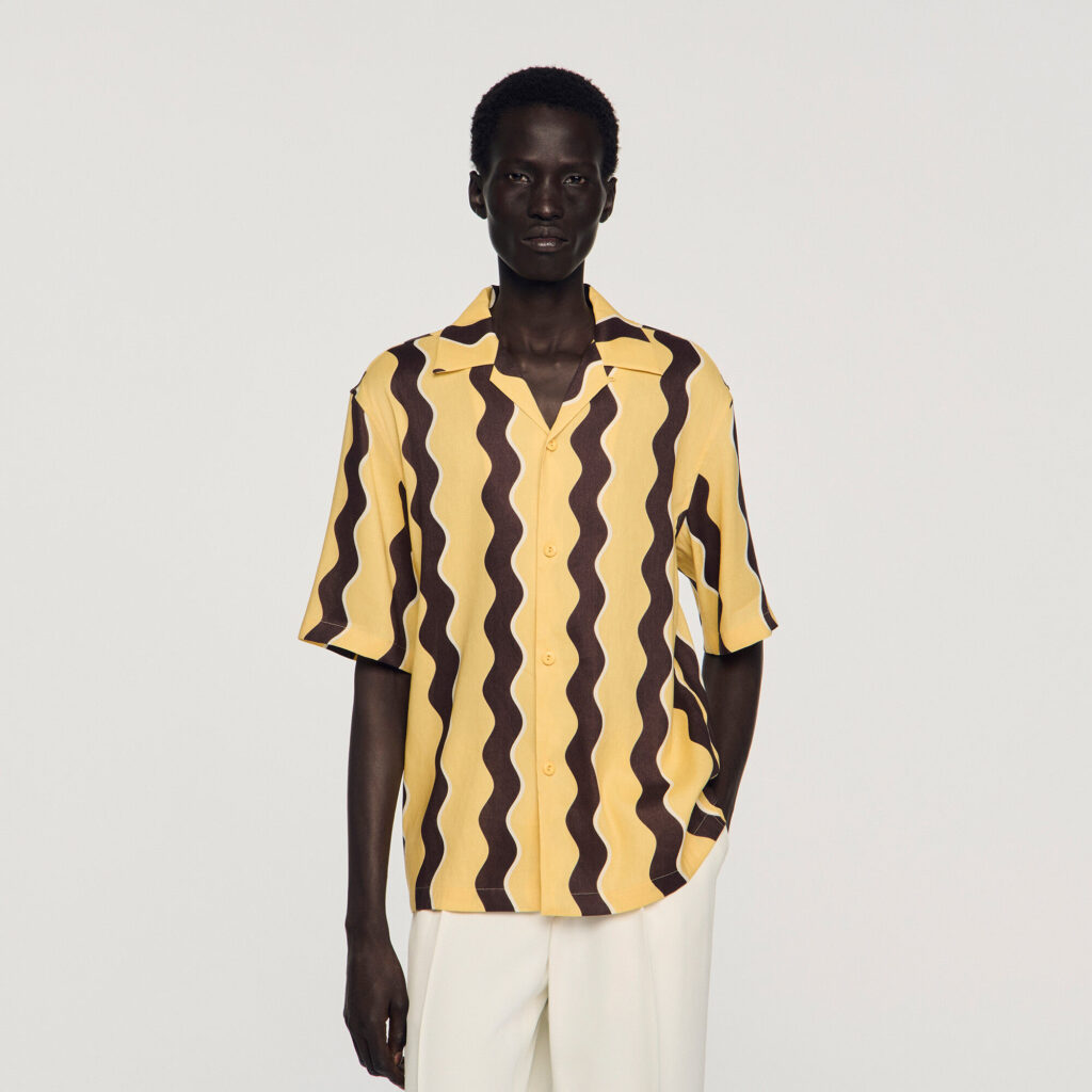 Chemise en lin à imprimé