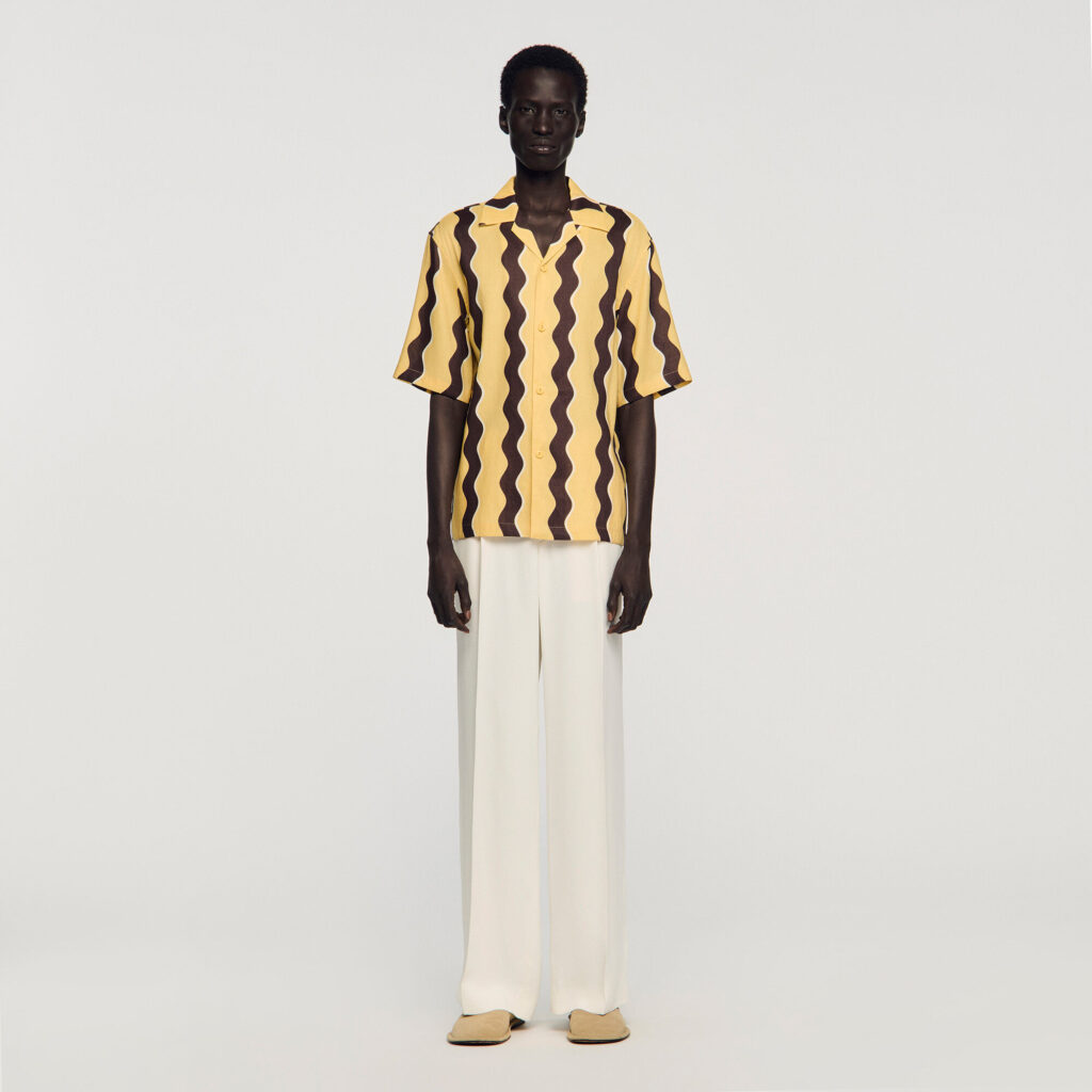 Chemise en lin à imprimé