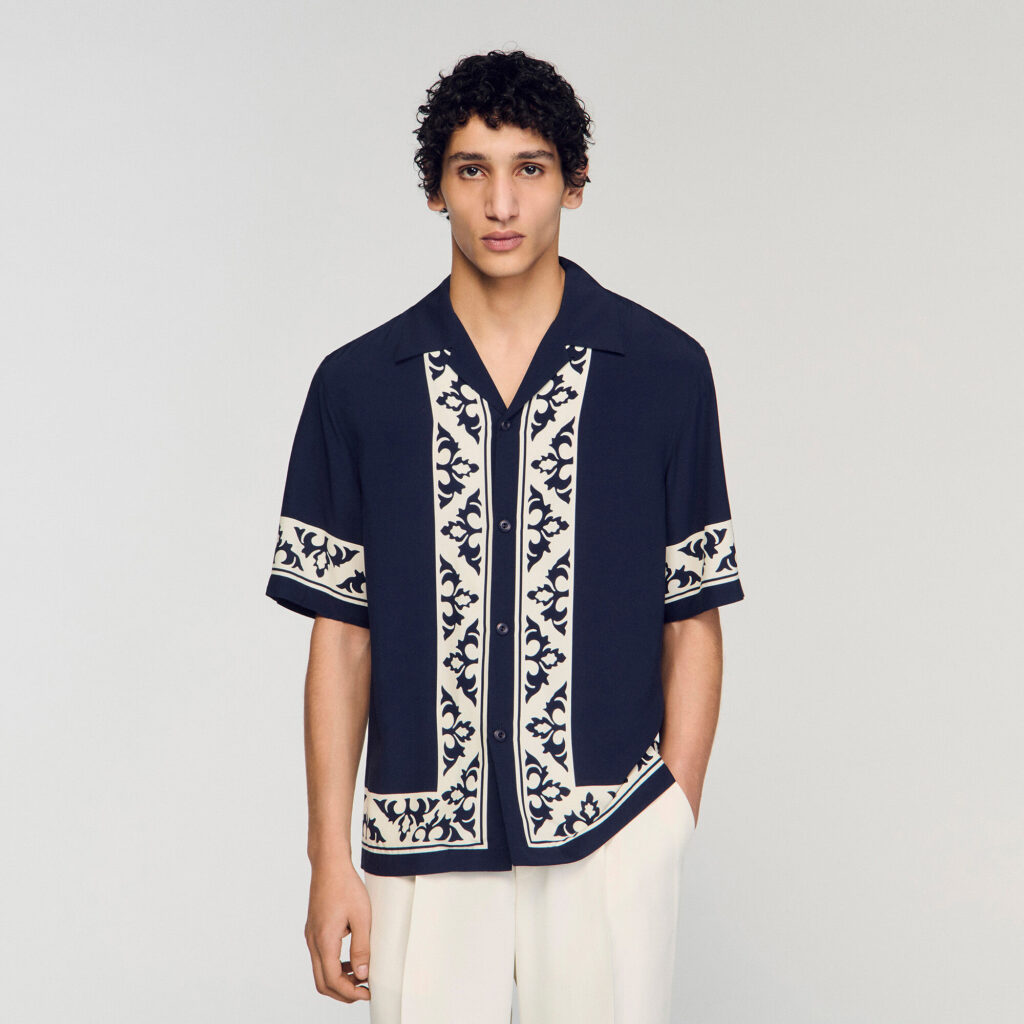 Chemise fluide à imprimé contrasté