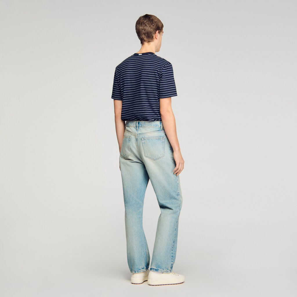 Jean large délavé