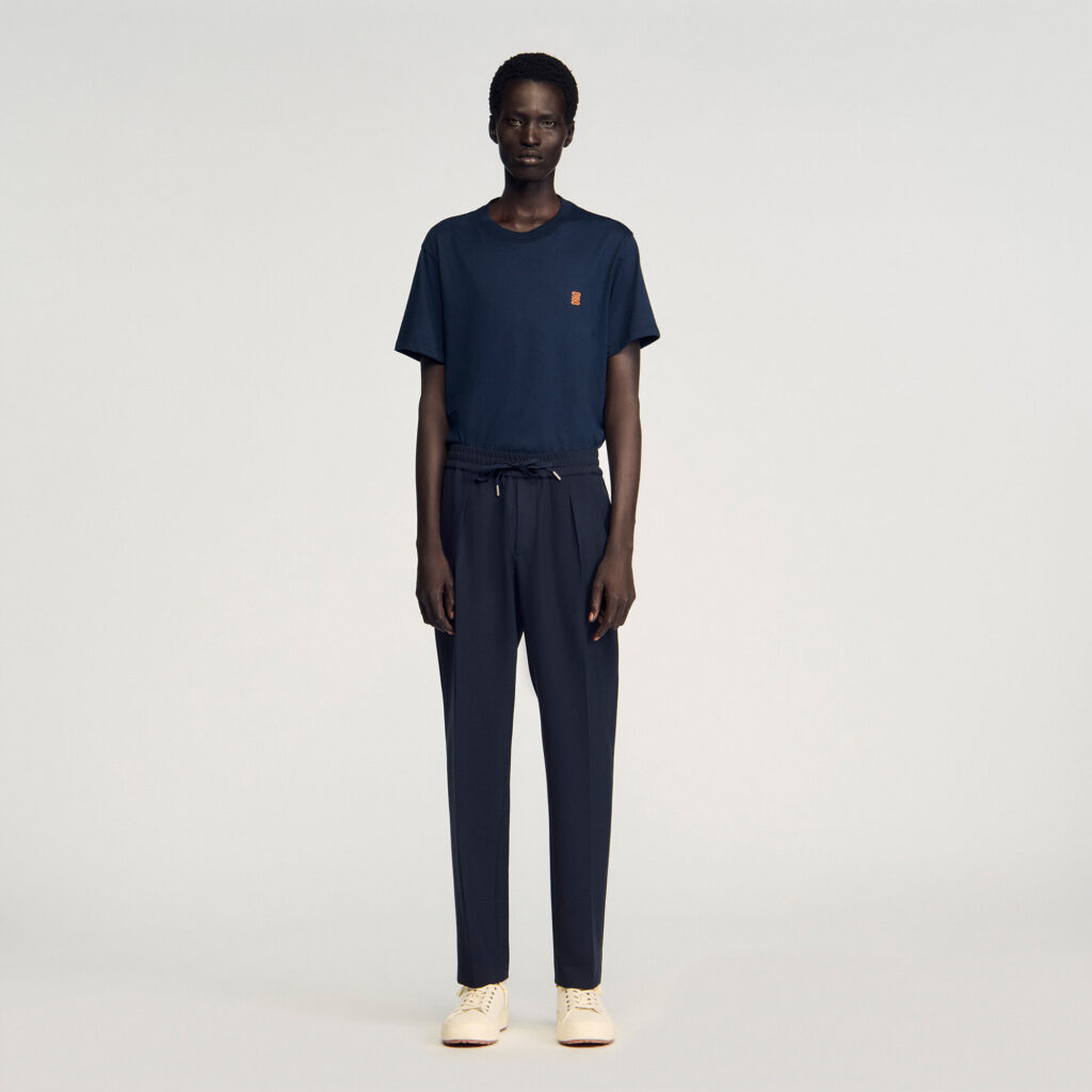 Pantalon droit élastiqué