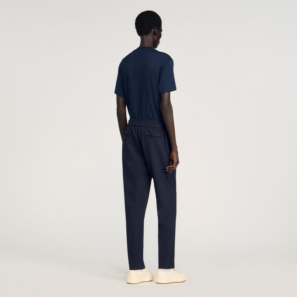 Pantalon droit élastiqué
