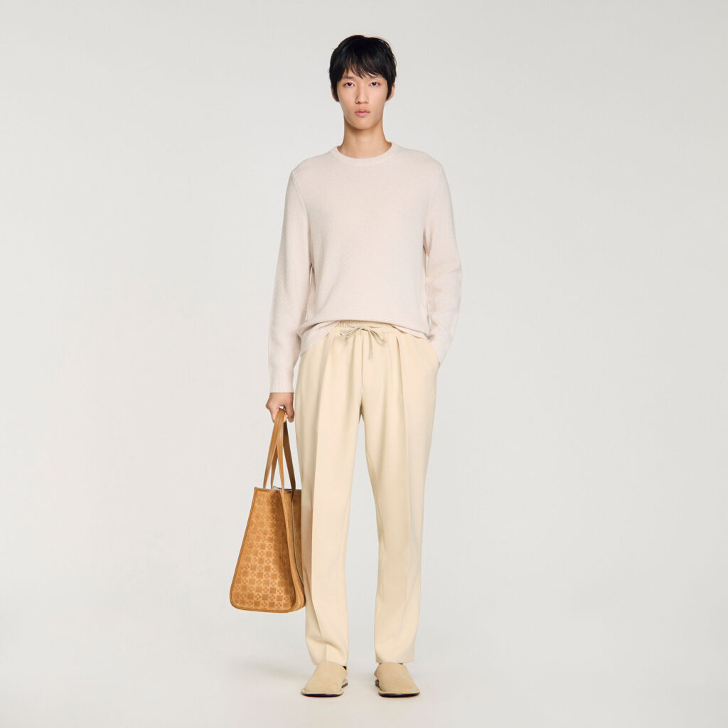 Pantalon droit élastiqué