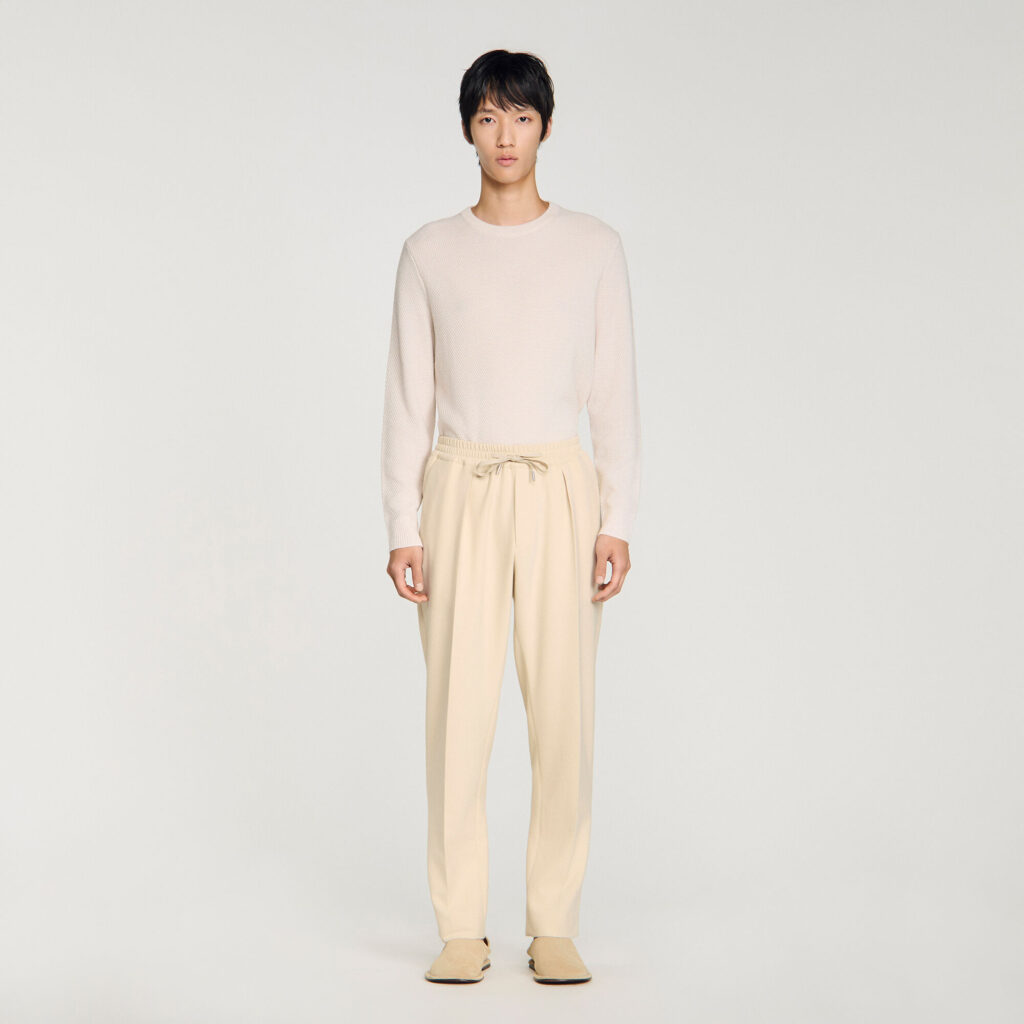 Pantalon droit élastiqué