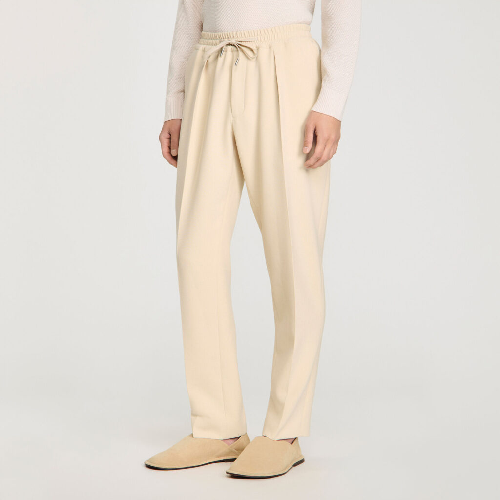 Pantalon droit élastiqué