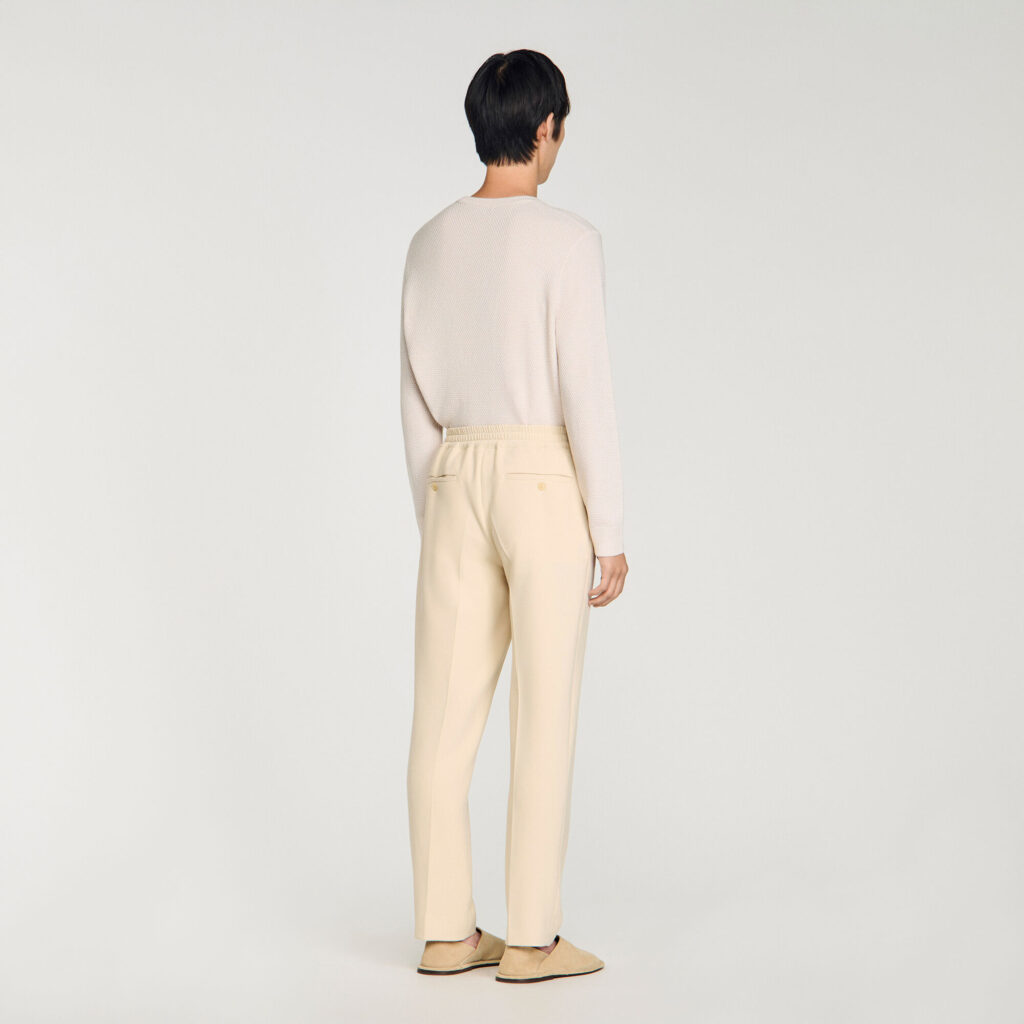 Pantalon droit élastiqué