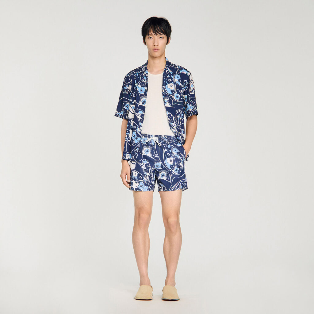 Short de bain à motif hippie