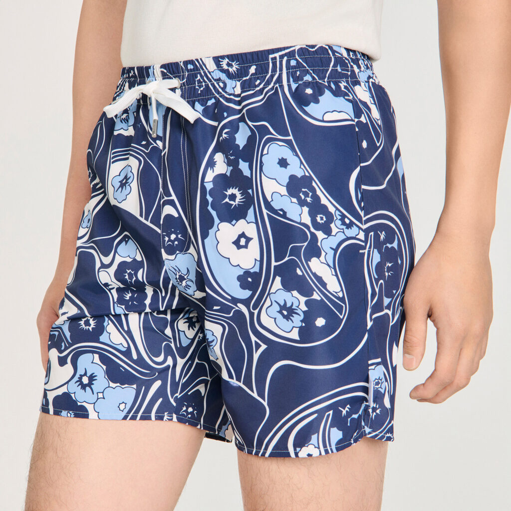 Short de bain à motif hippie