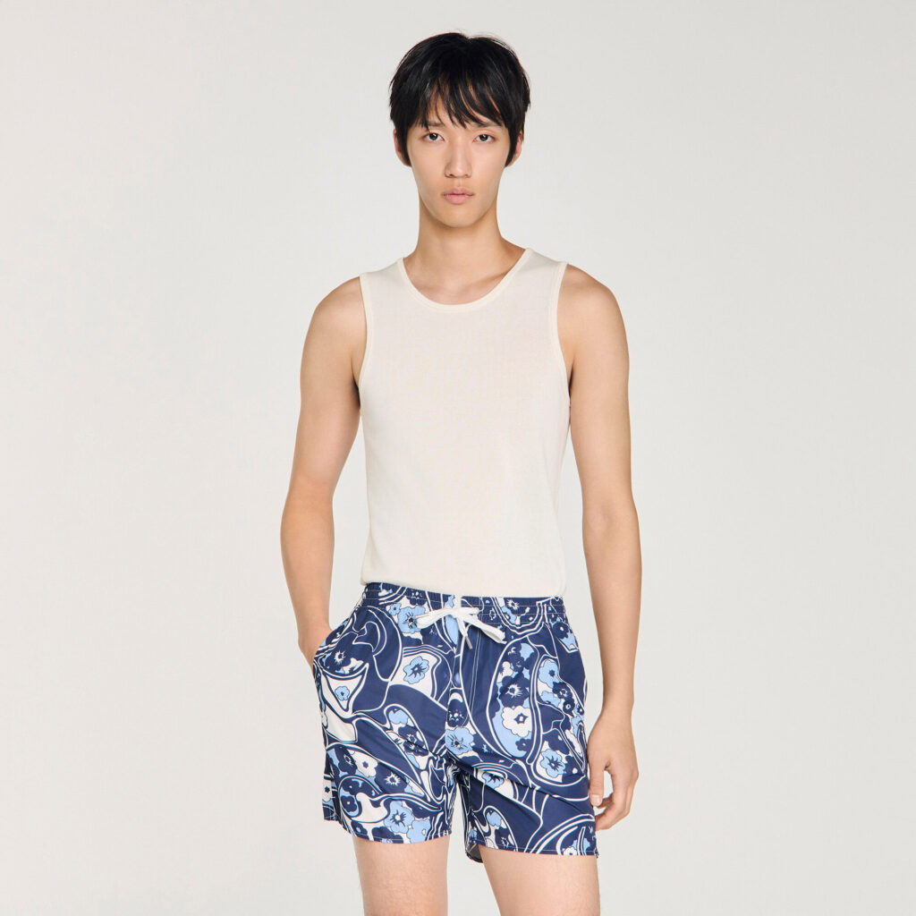Short de bain à motif hippie
