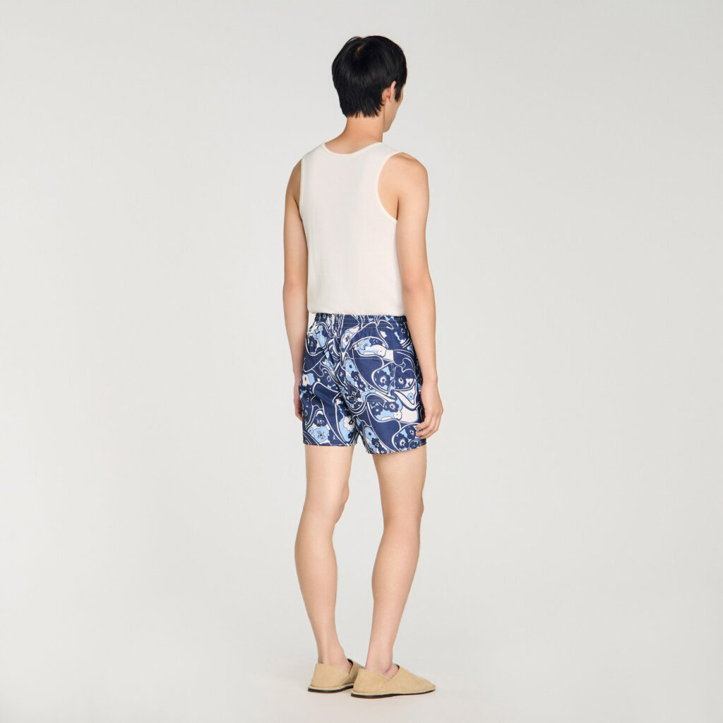 Short de bain à motif hippie