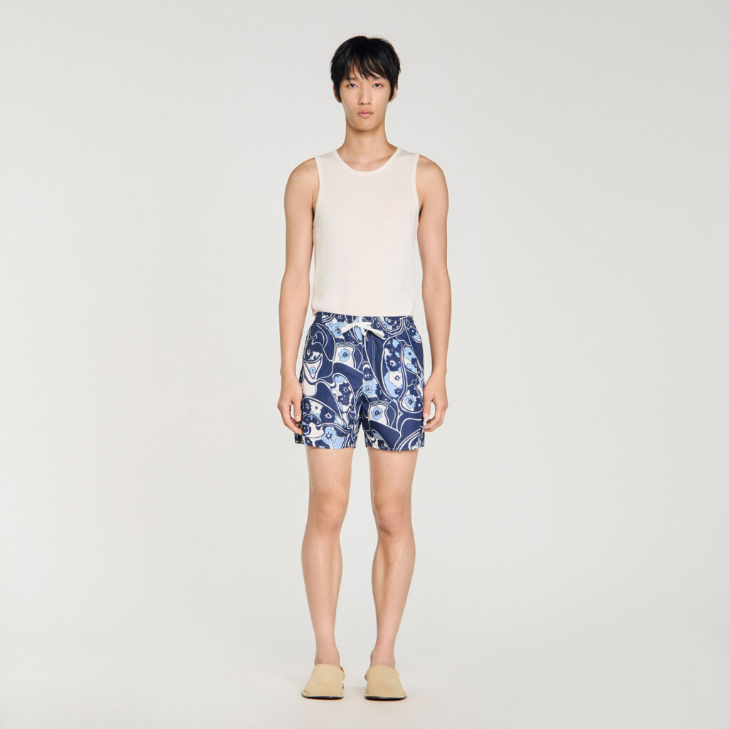 Short de bain à motif hippie