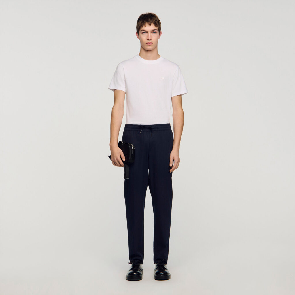 Pantalon droit élastiqué