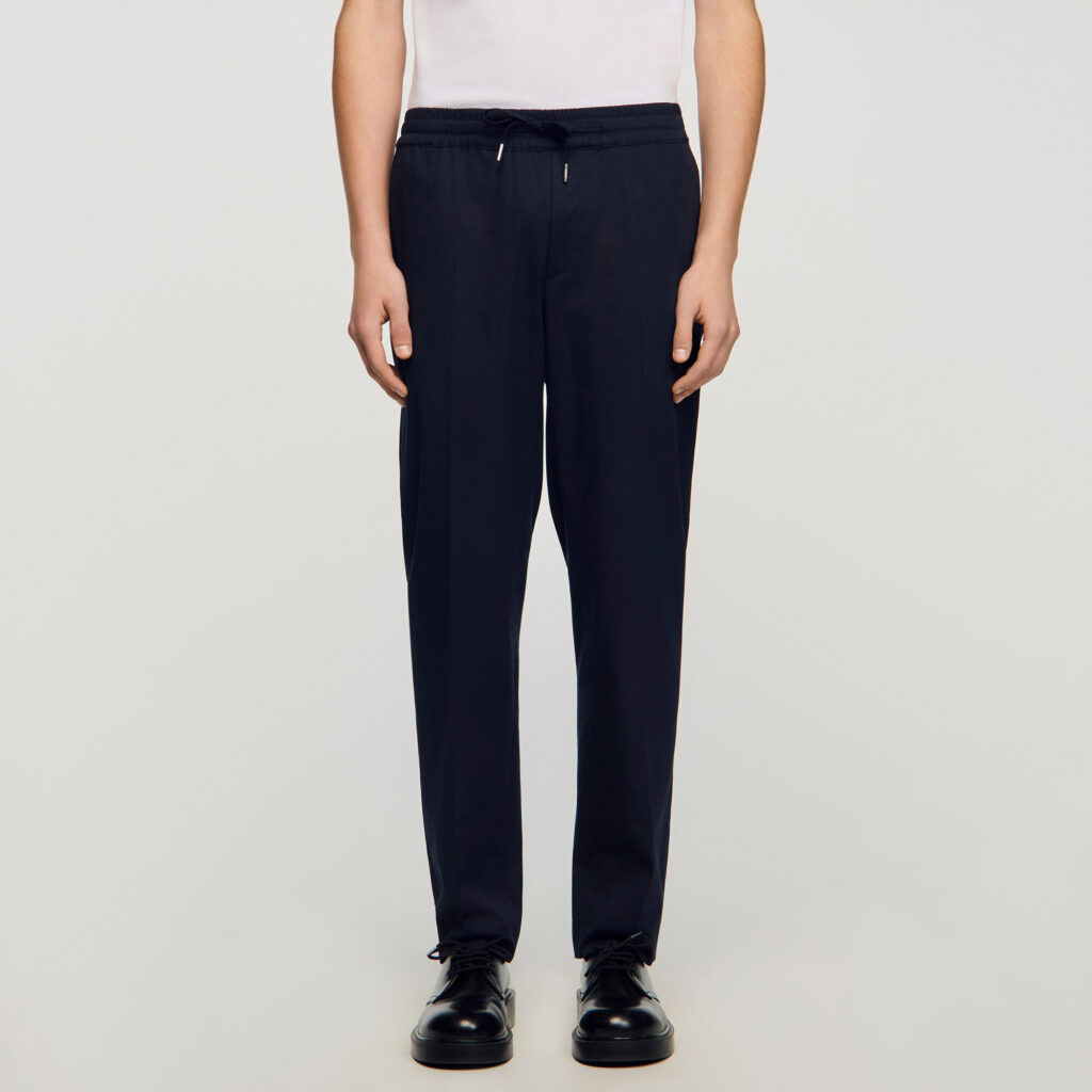 Pantalon droit élastiqué