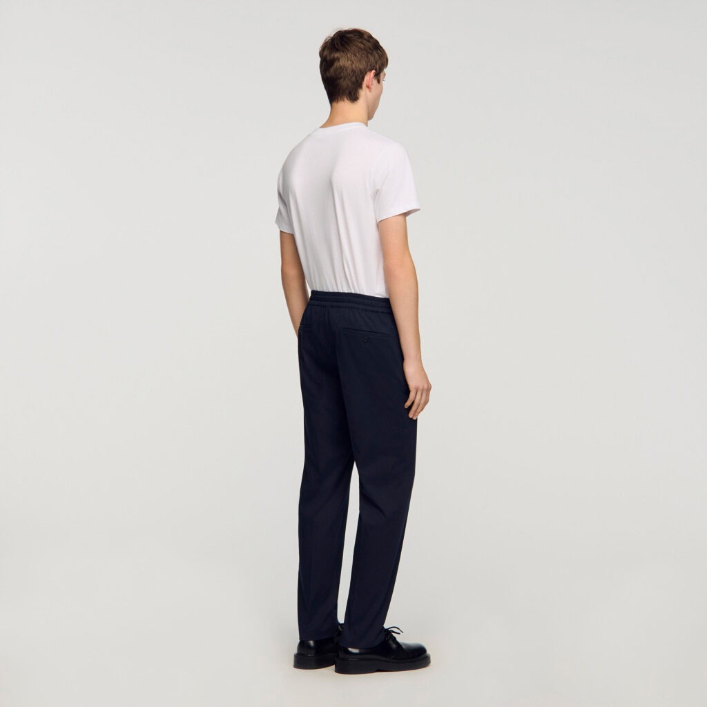 Pantalon droit élastiqué