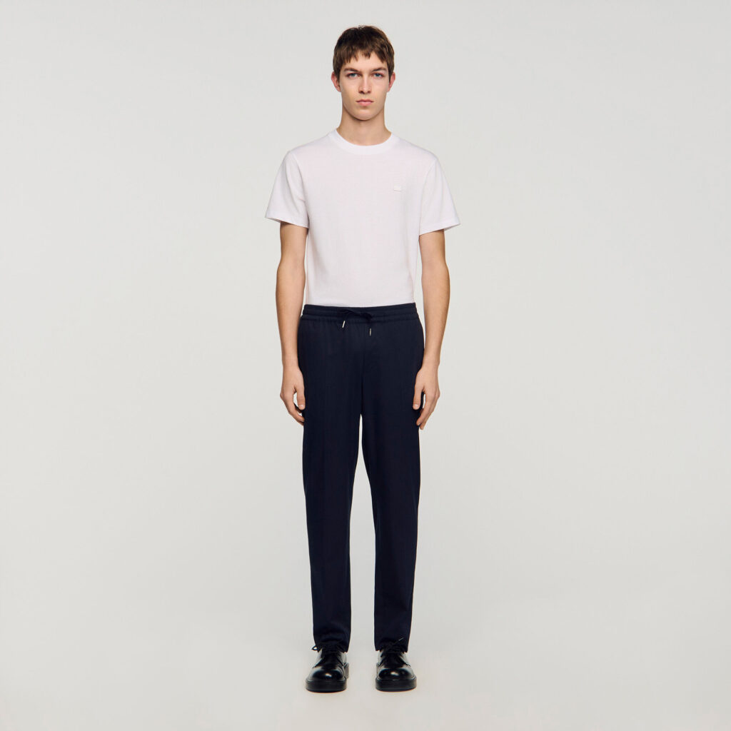 Pantalon droit élastiqué