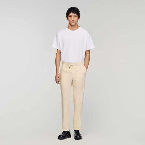 Pantalon droit élastiqué