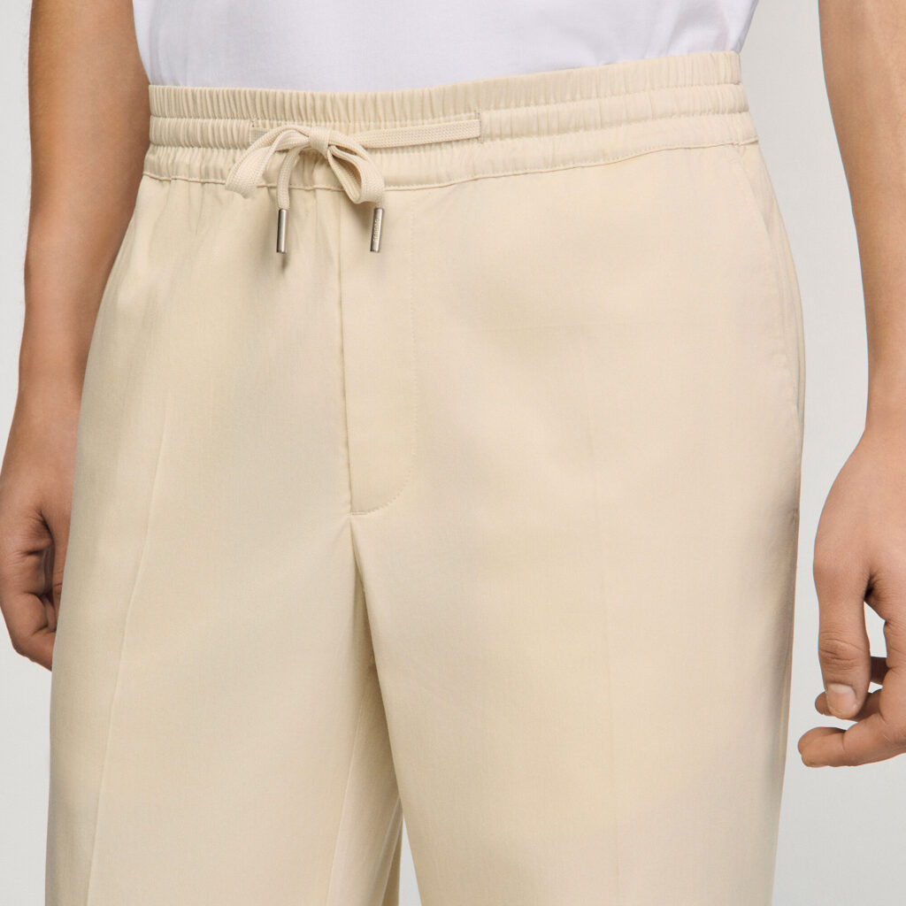 Pantalon droit élastiqué