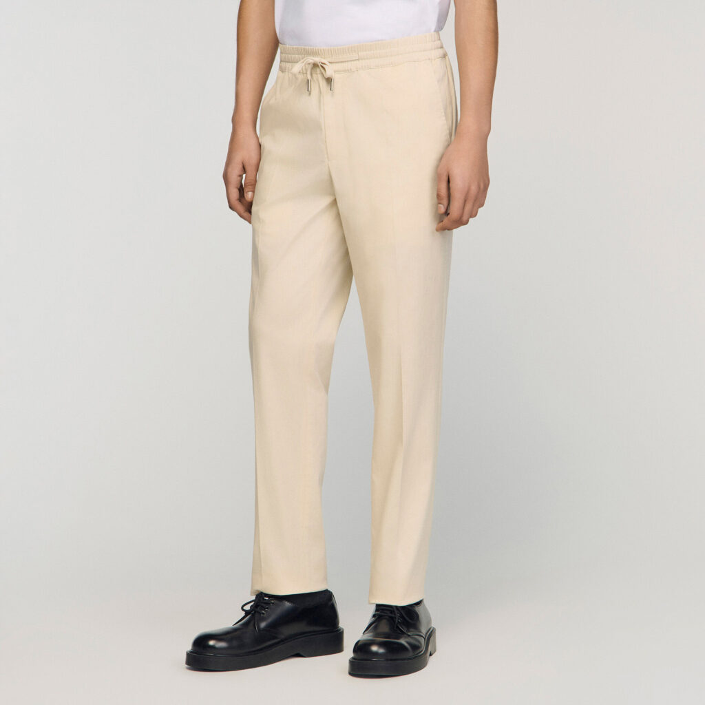 Pantalon droit élastiqué