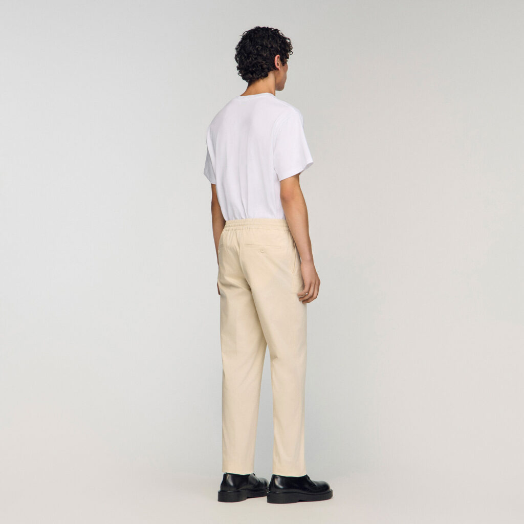 Pantalon droit élastiqué