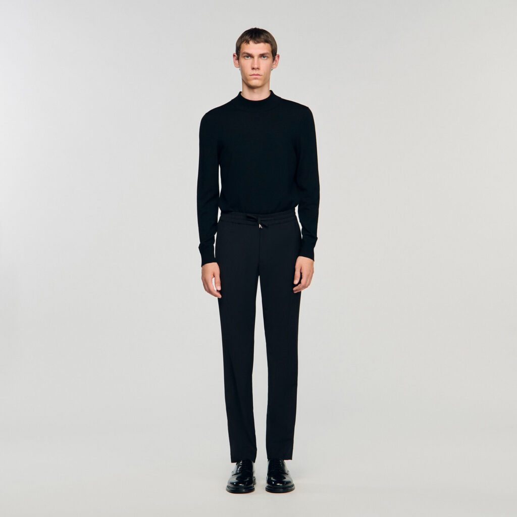 Pantalon droit élastiqué