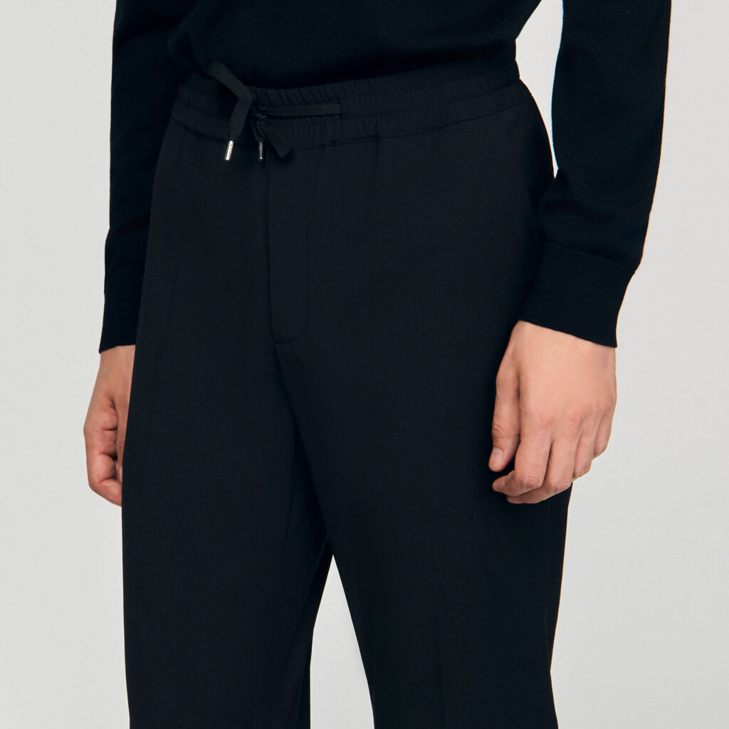 Pantalon droit élastiqué
