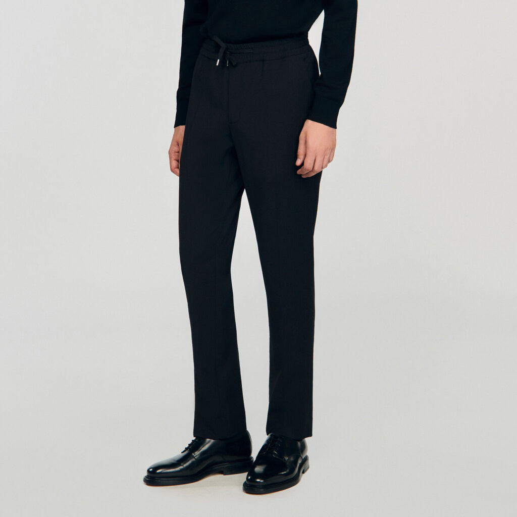Pantalon droit élastiqué