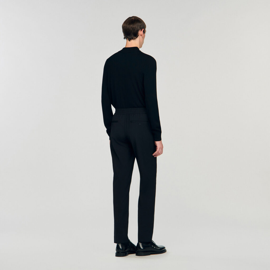 Pantalon droit élastiqué
