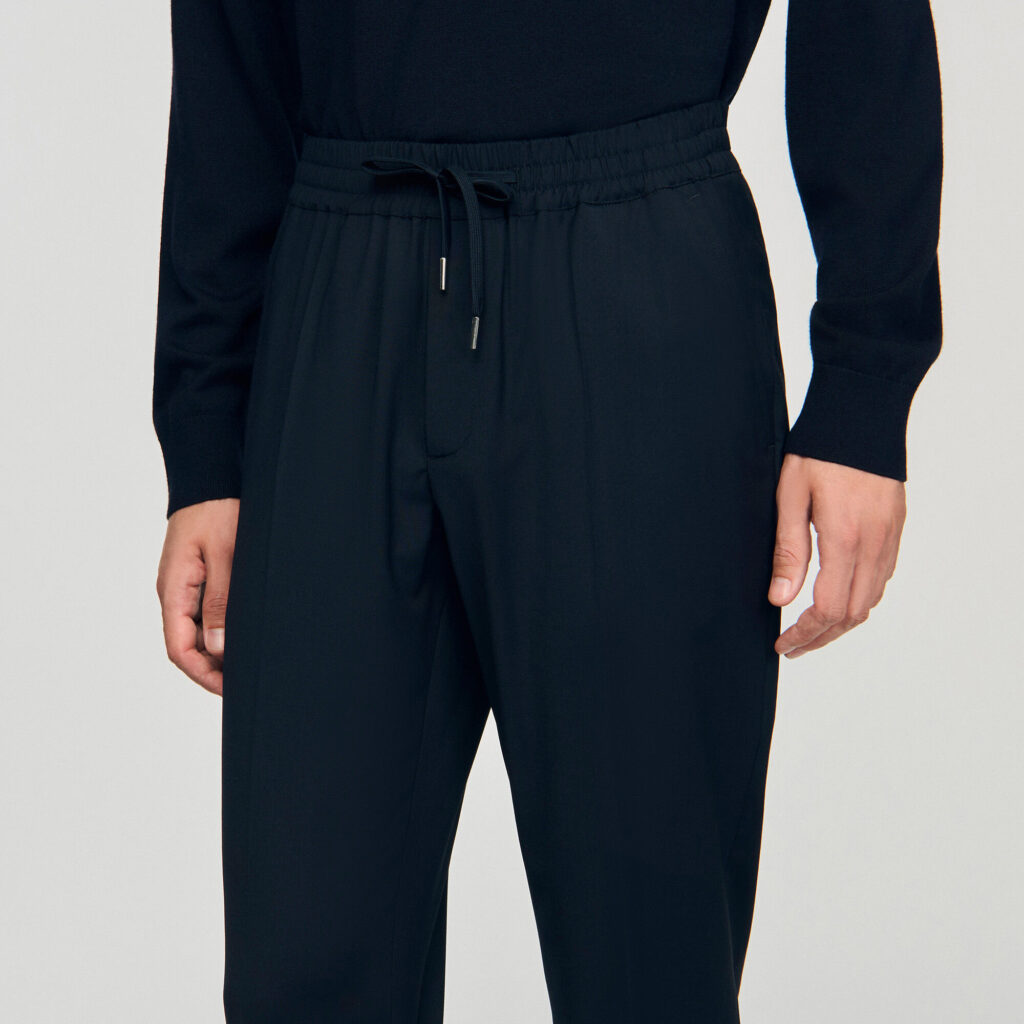 Pantalon droit élastiqué