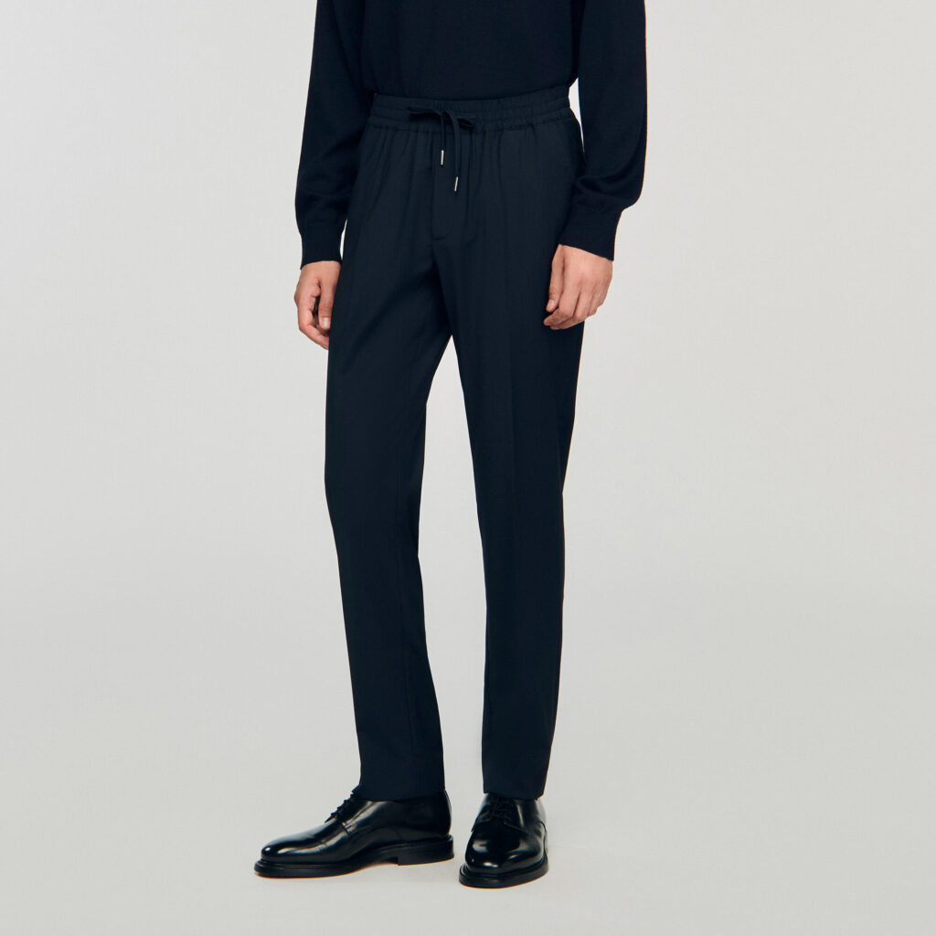 Pantalon droit élastiqué