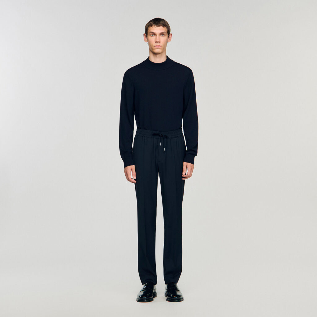 Pantalon droit élastiqué