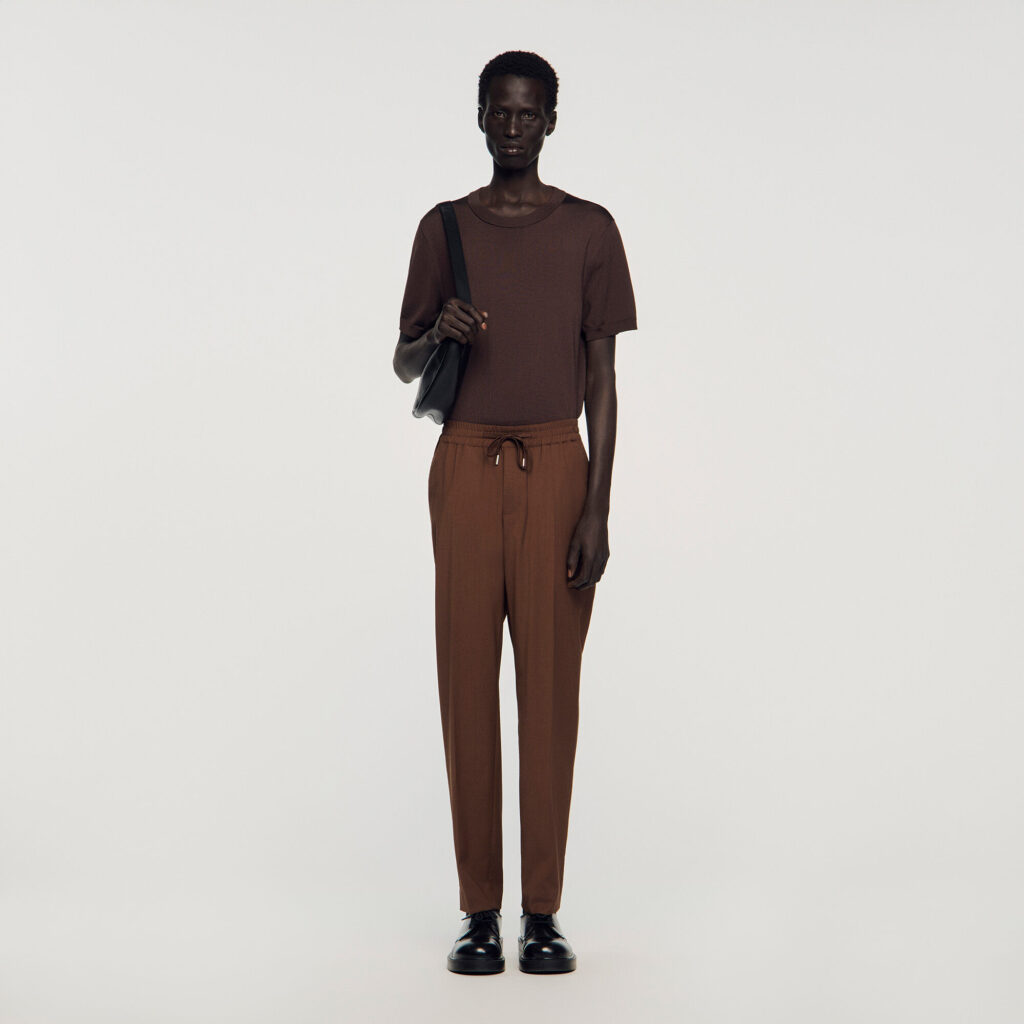 Pantalon droit élastiqué