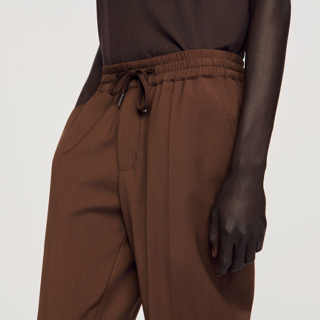 Pantalon droit élastiqué