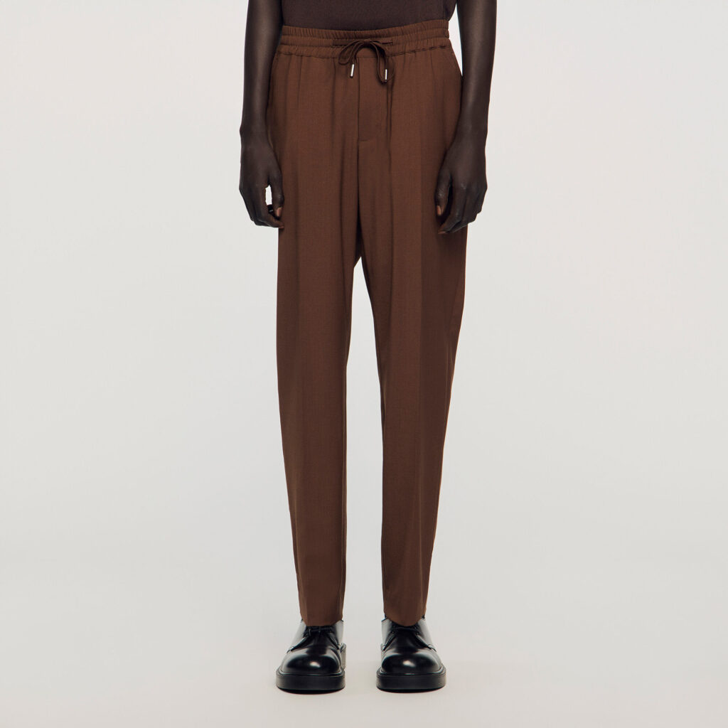 Pantalon droit élastiqué