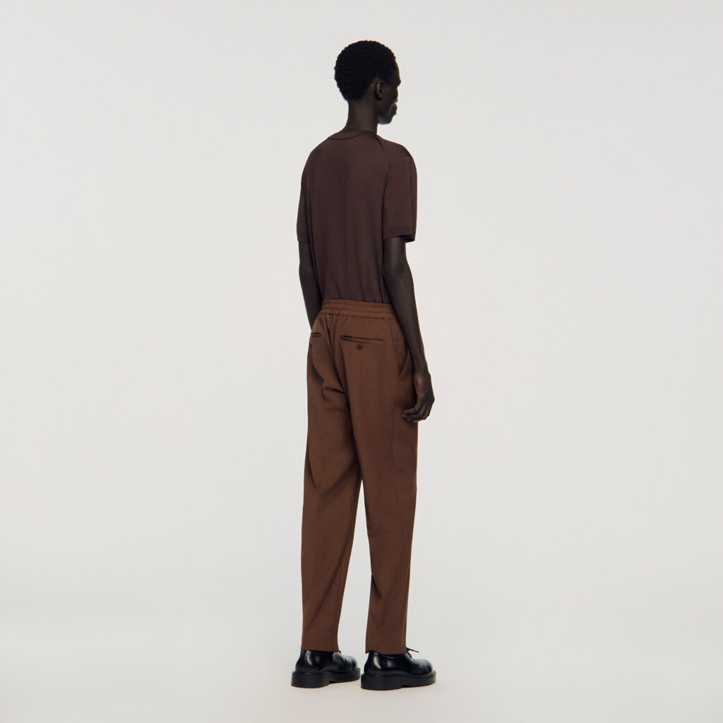 Pantalon droit élastiqué