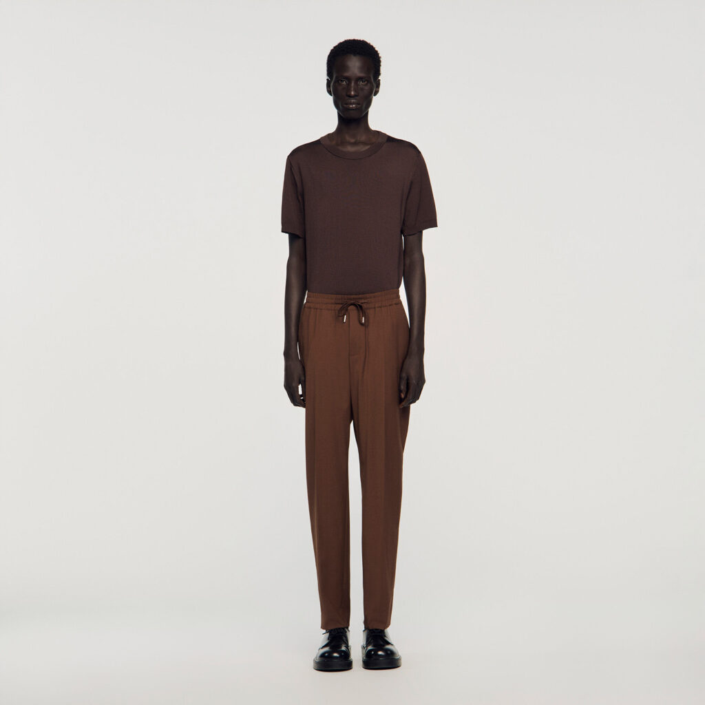 Pantalon droit élastiqué