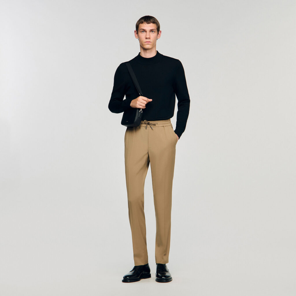Pantalon droit élastiqué