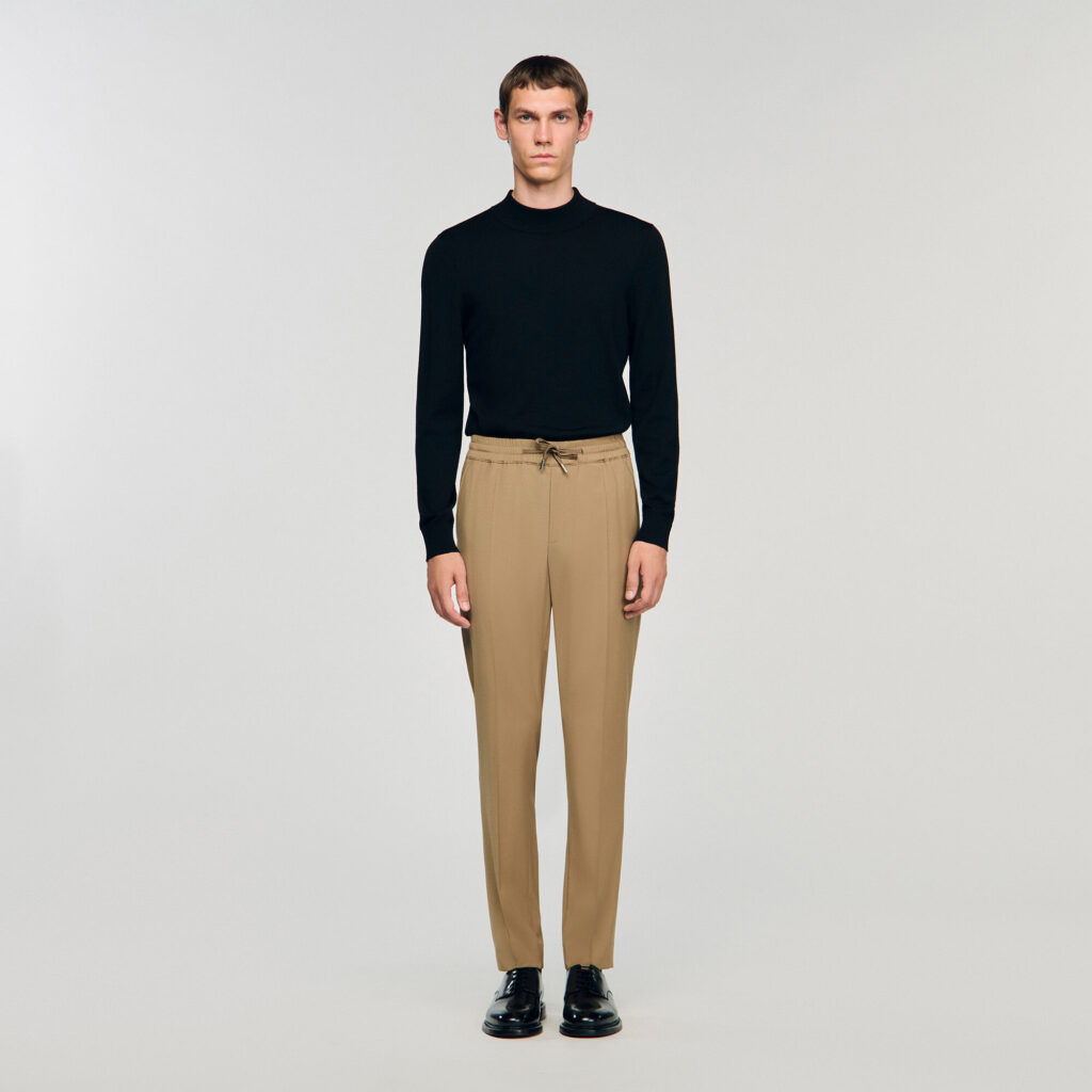 Pantalon droit élastiqué