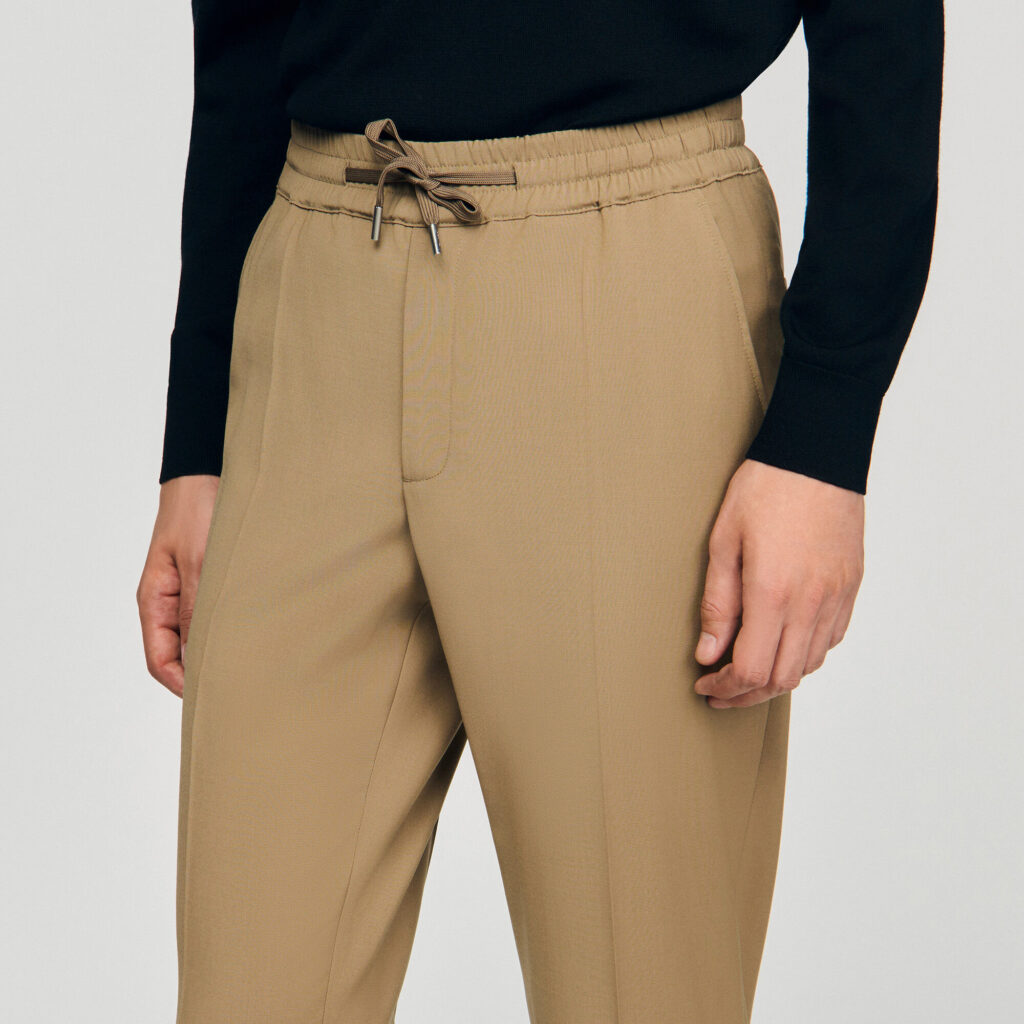 Pantalon droit élastiqué