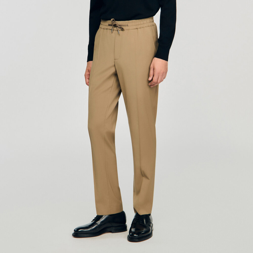 Pantalon droit élastiqué
