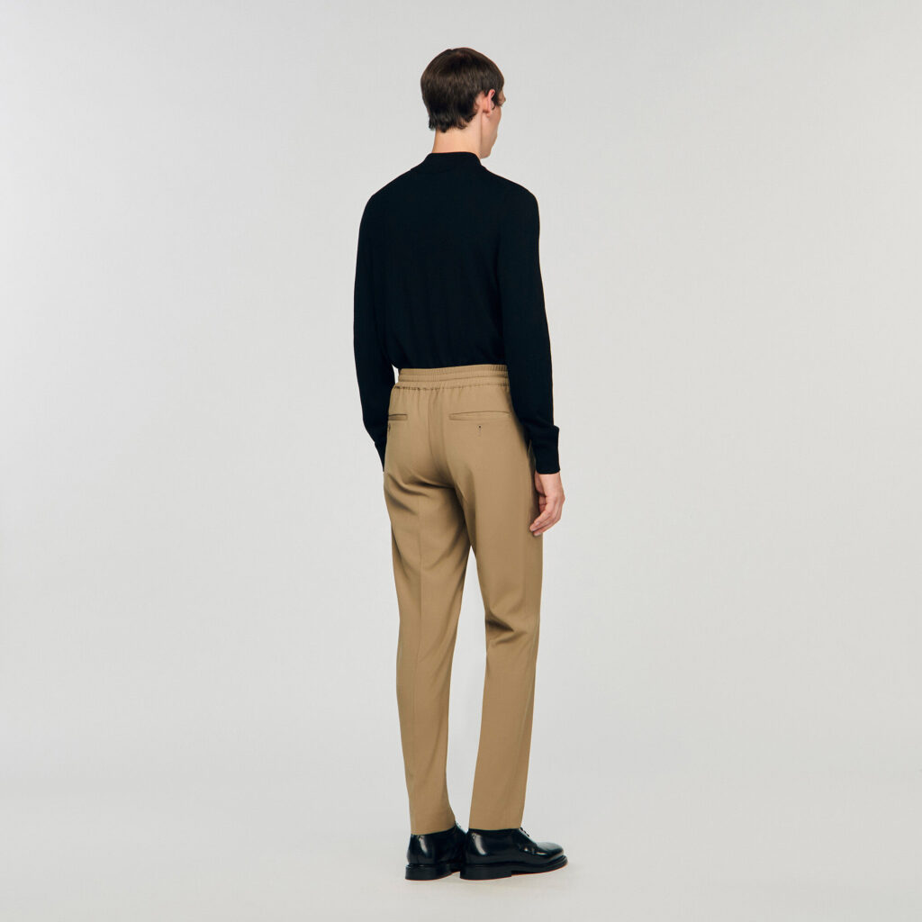 Pantalon droit élastiqué